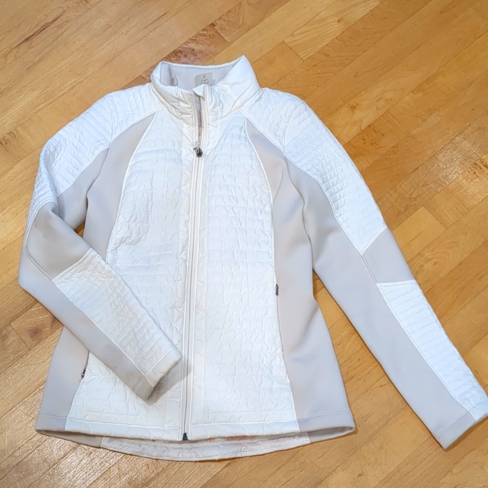 CALIA by Carrie Underwood cream zip up jacket size small.
